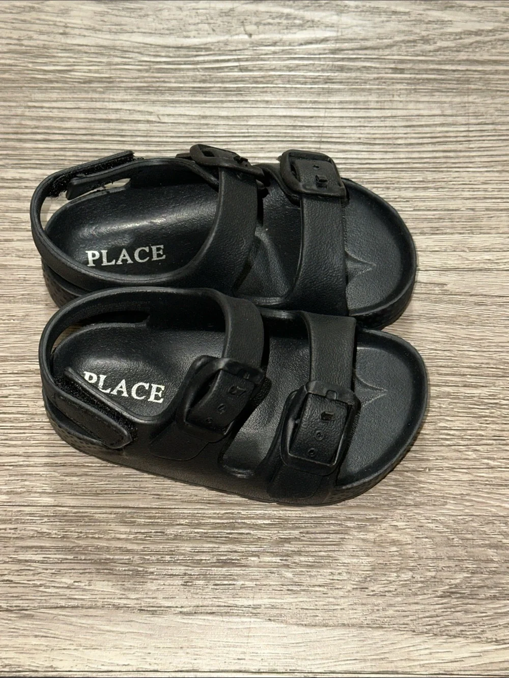 The Children's Place Black Adjustable Double-Buckle Sandals